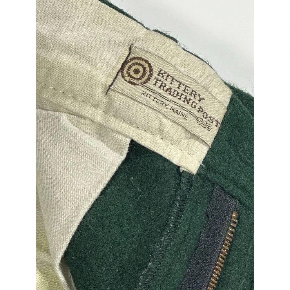 Vintage 60s 70s Kittery Trading Post Heavy Wool Hunting Pants Forest Green 30x36